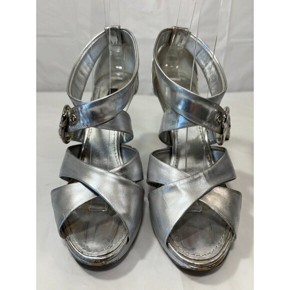 Louis Vuitton Slingback silver Leather Pumps LV Size 6 - Picture 12 of 15